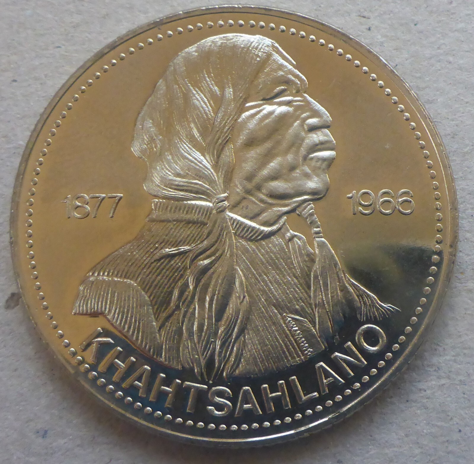 "KHAHTSAHLANO" 1977 COAST SALISH TRADE DOLLAR CANADA & US FREE SHIPPING