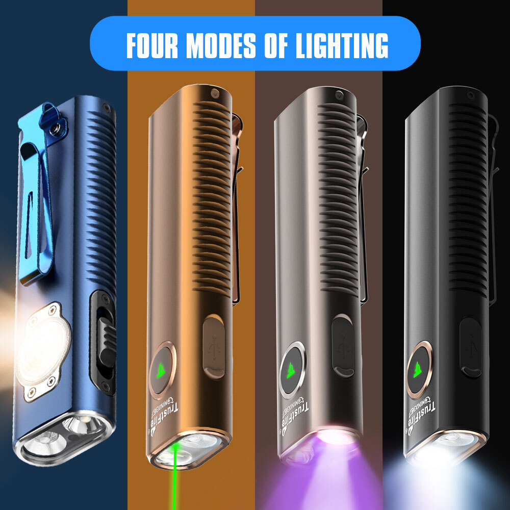 Trustfire MINIX3 4-in-1 EDC Flashlight Magnetic Torch with Laser UV FloodLight V