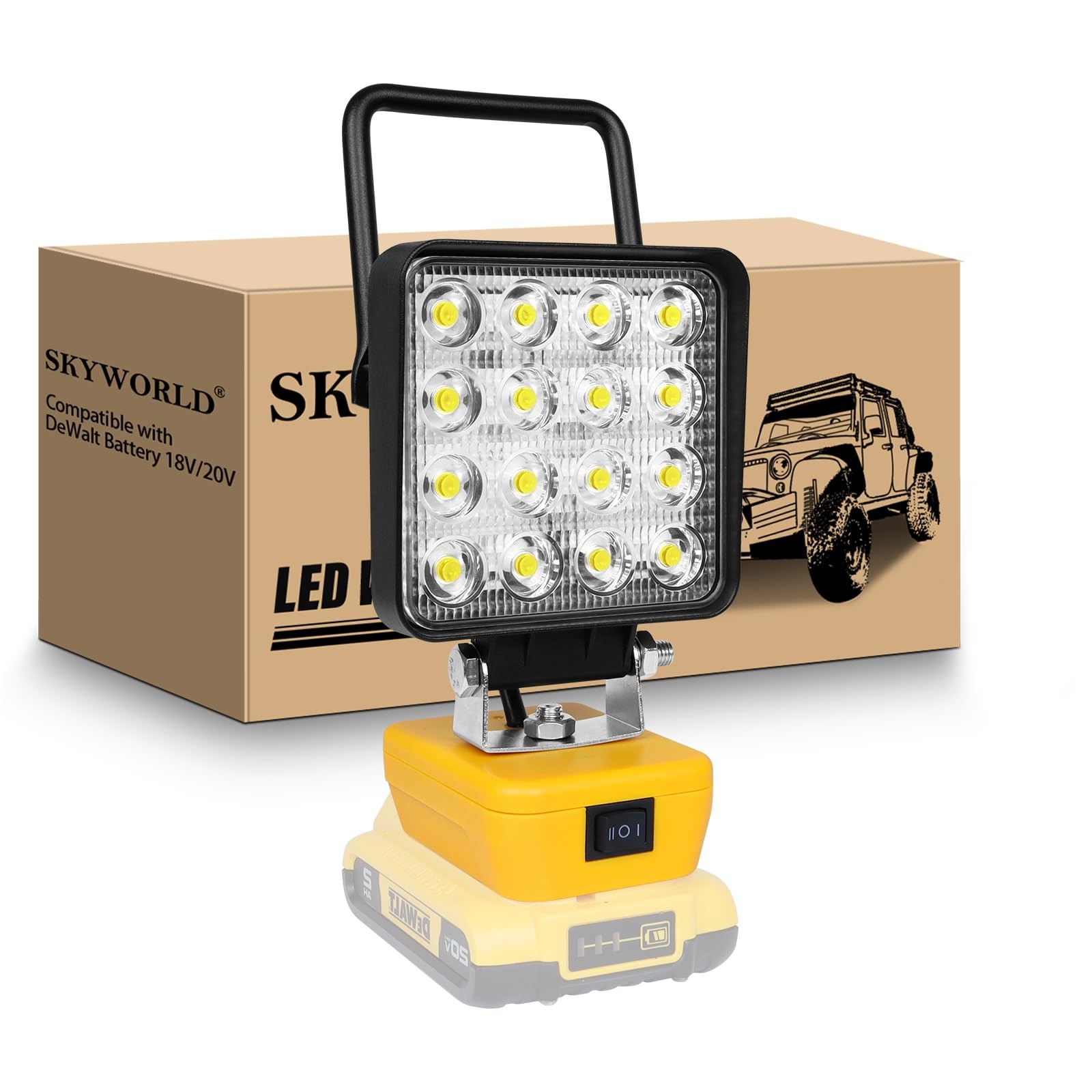 Cordless LED Work Light for DeWALT 20V Max, 48W 4800LM Portable Battery Light...