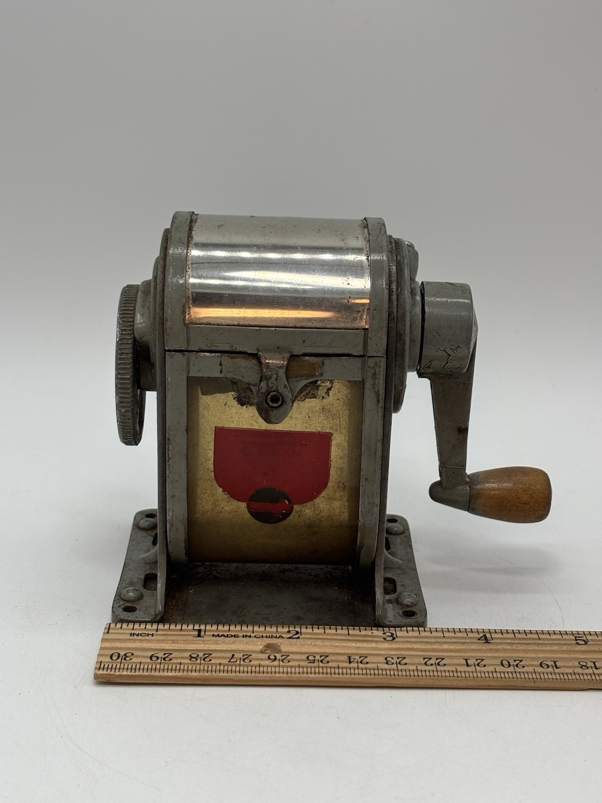 Vintage Dexter Model 3 Automatic Pencil Sharpener. APSCO Celluloid Shavings Box
