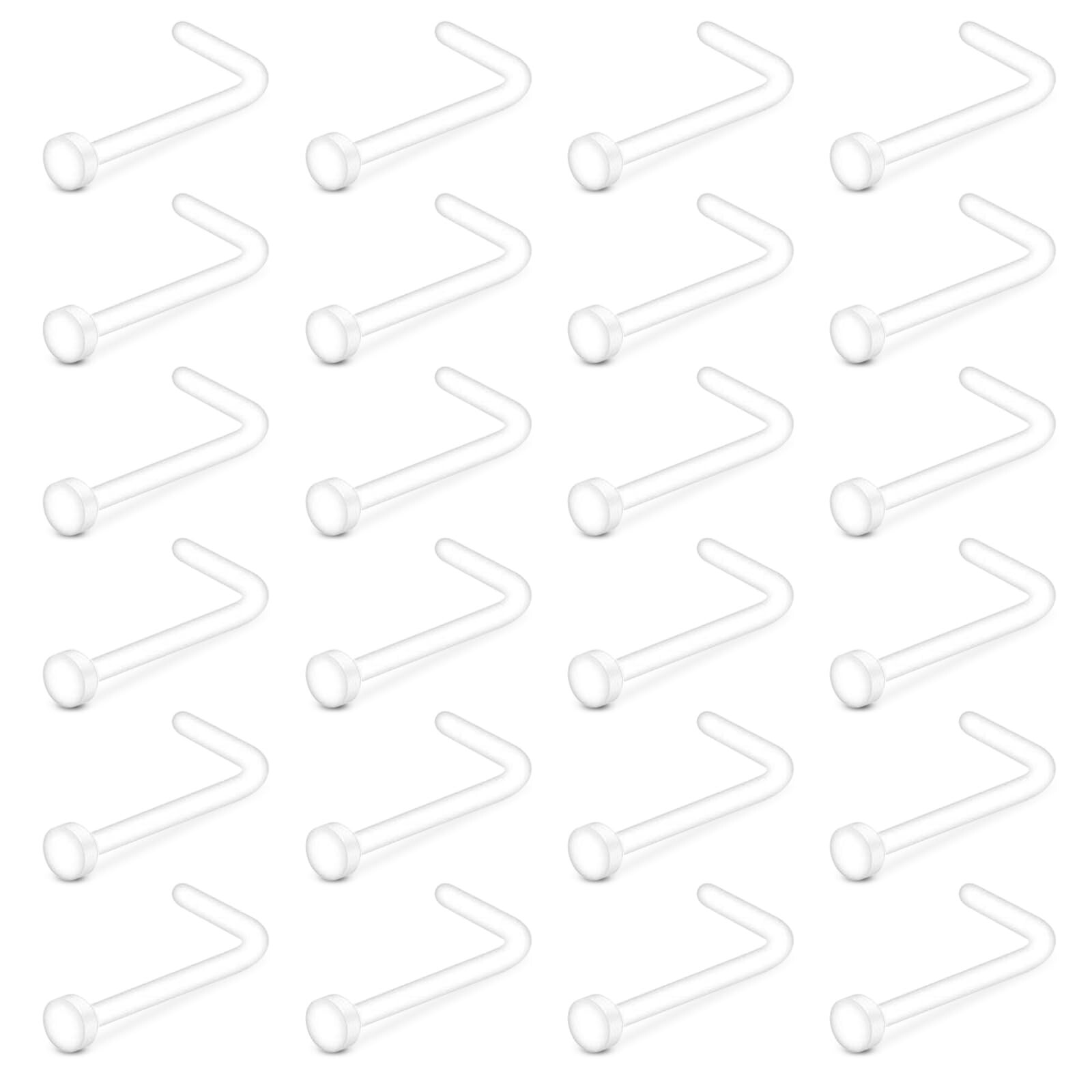 Briana Williams 40pcs 48pcs Clear Nose Studs 20g Clear Nose Rings for Work Pl...