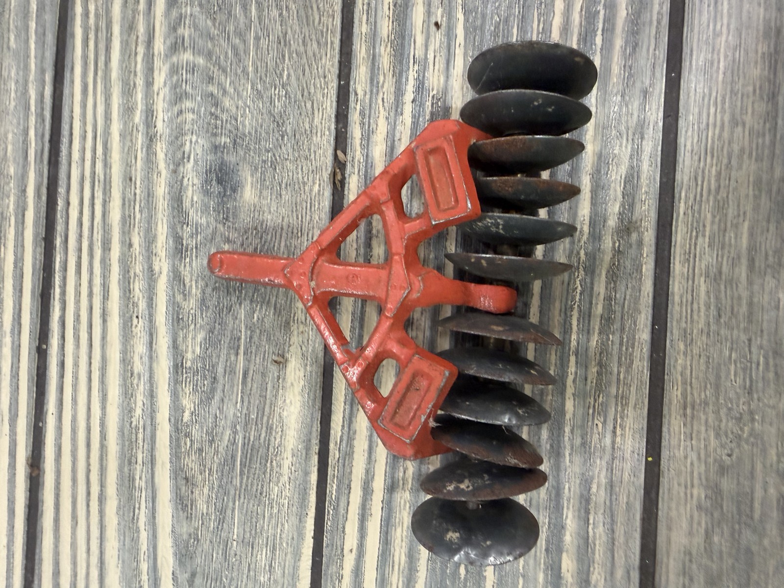 1960s Tootsitoy Cast Iron Farm Implements 9827 12 Disc Plow Heavy Metal Toy