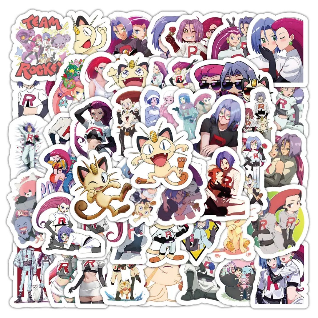 50 Pcs Lot Of Pokemon Team Rocket Stickers Destined Rivals Glory Of Team Rocket