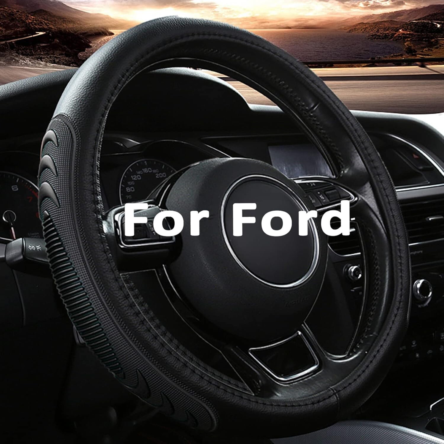 Funda De Volante De Cuero Calidad Para Ford F150 F250 F350 16 Pulgadas