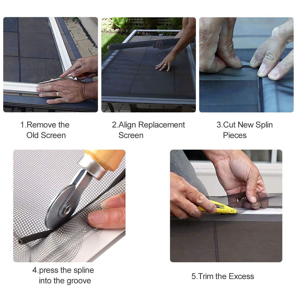 Fiberglass Screen Roll High Visibility Durable DIY Window Door Rescreen - 80 Cha