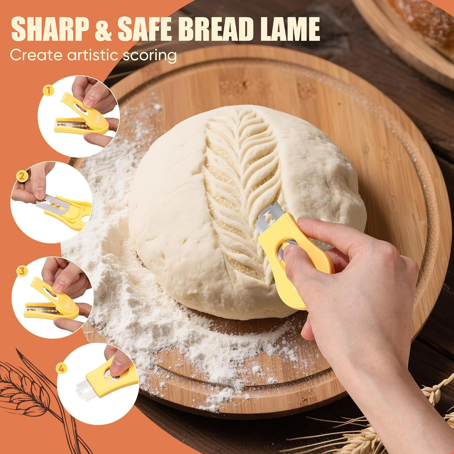 Sourdough Starter Jar, 40oz Sourdough Starter Kit with Magnetic Bread Lame, T...