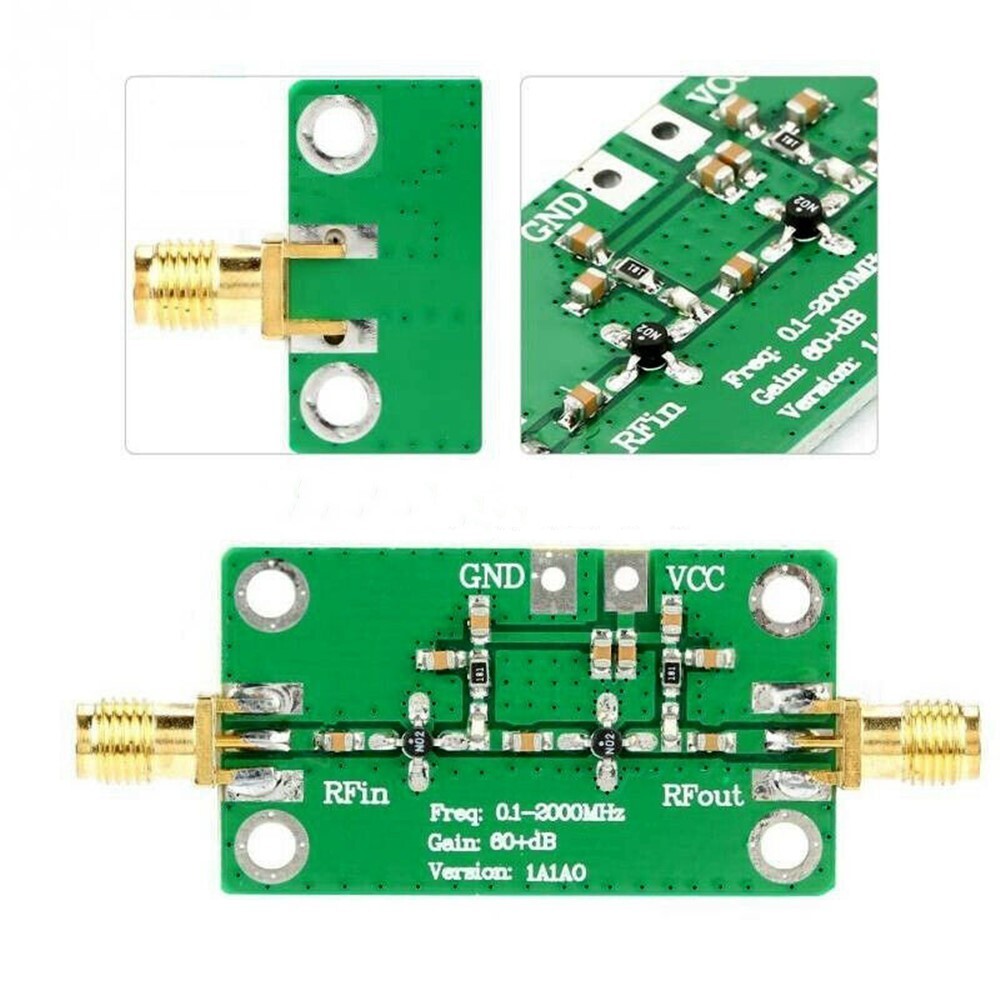 0.1-2000MHz Gain 60dB RF Broadband Amplifier Module LNA Board LNA 0.1~2GHZ