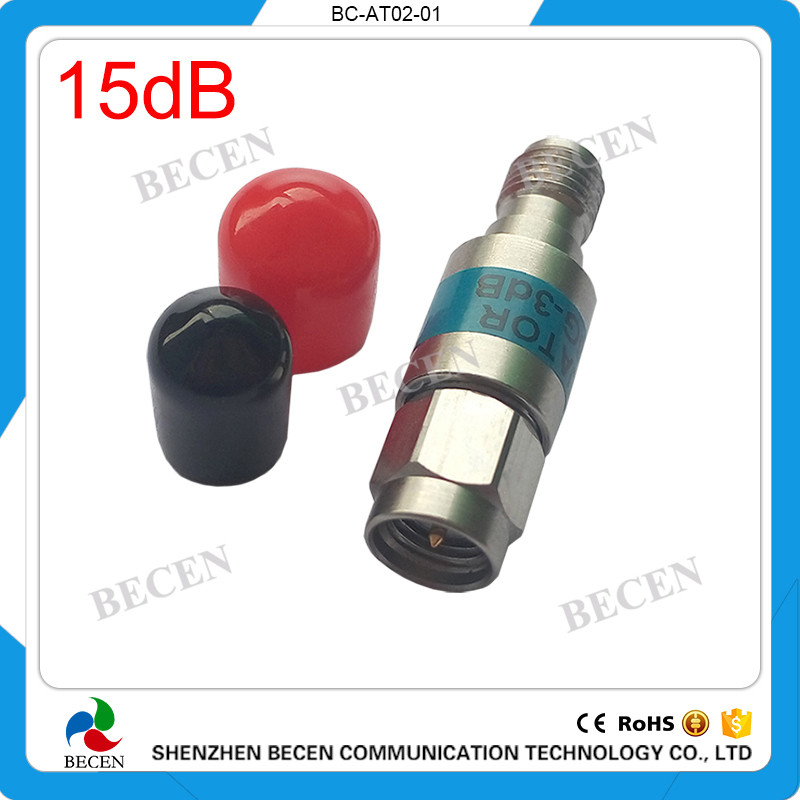 rf Coaxial 2W SMA 15dB Attenuator Plug male to Jack female 2Watt DC-6Ghz 50ohm