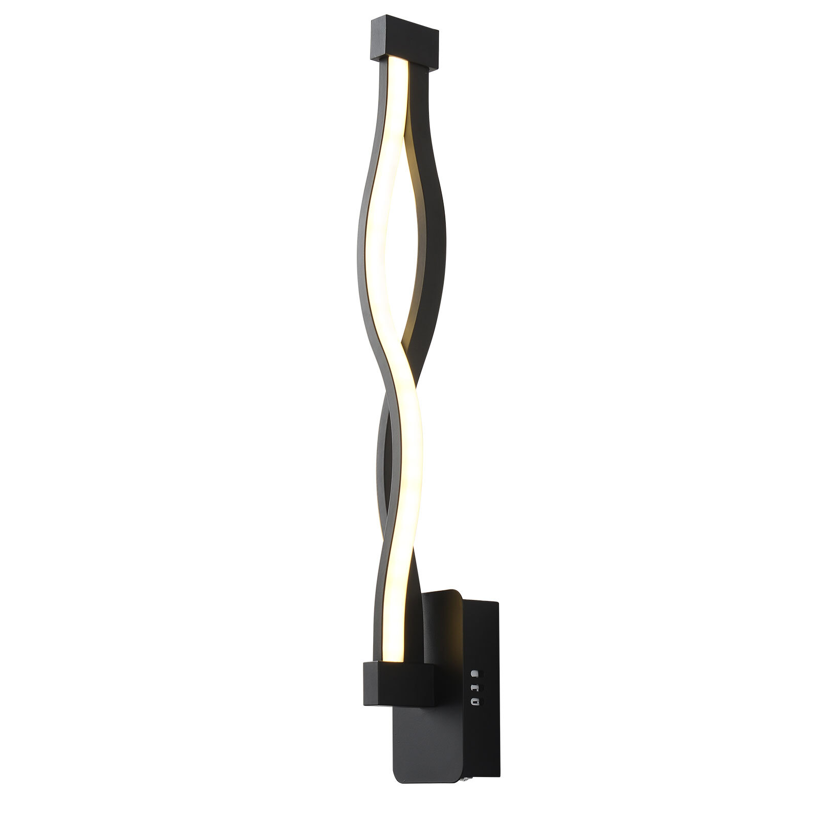 Modern 16W LED Wall-mounted Light Lamp Dimmable Black+Clear Wall Sconce Lighting