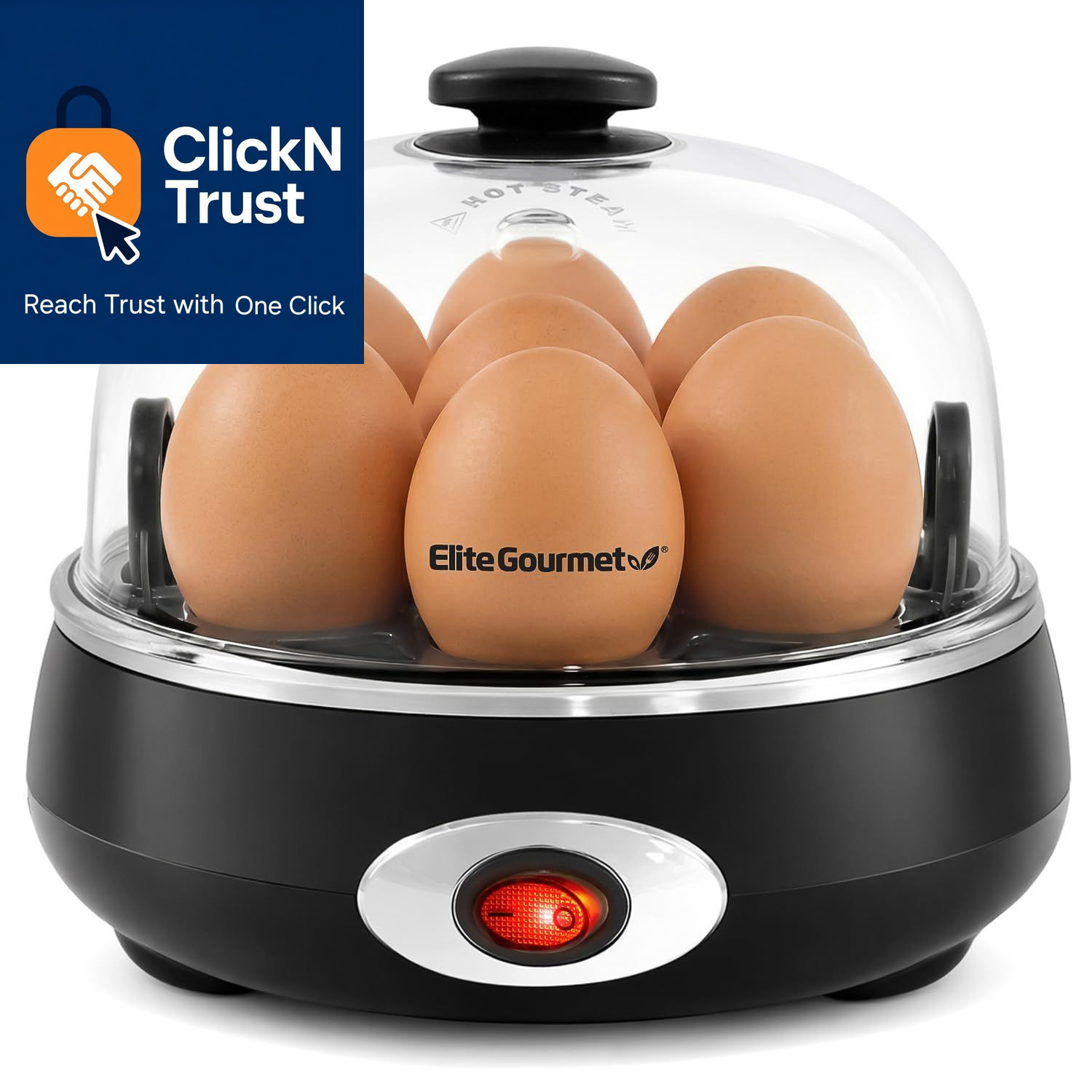 Elite Gourmet EGC007CHC# Rapid Egg Cooker, 7 7 Egg, Charcoal Grey