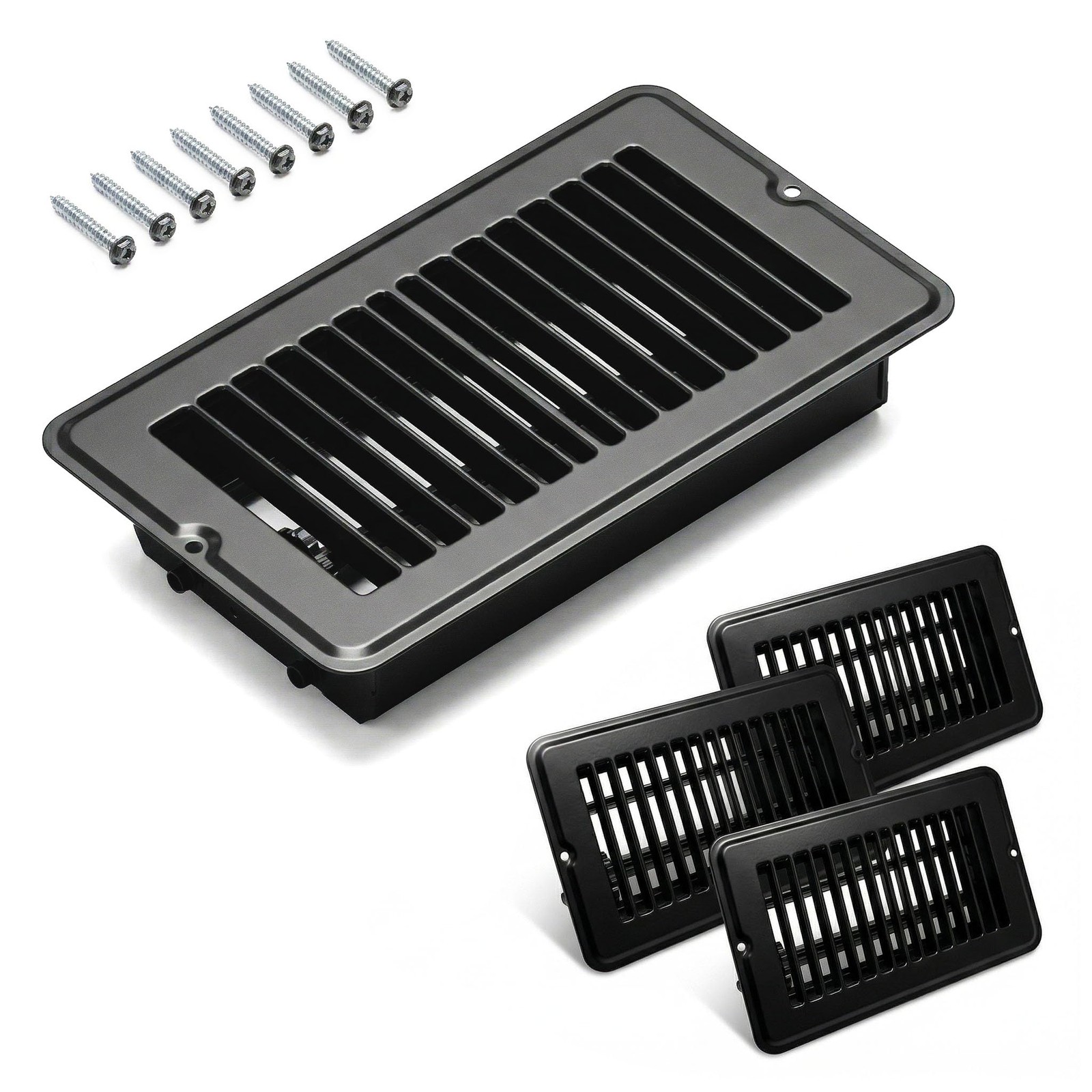4 Pack 4"X8" Metal Floor Register Vents, Heavy Duty RV & Mobile Home Floor Heate