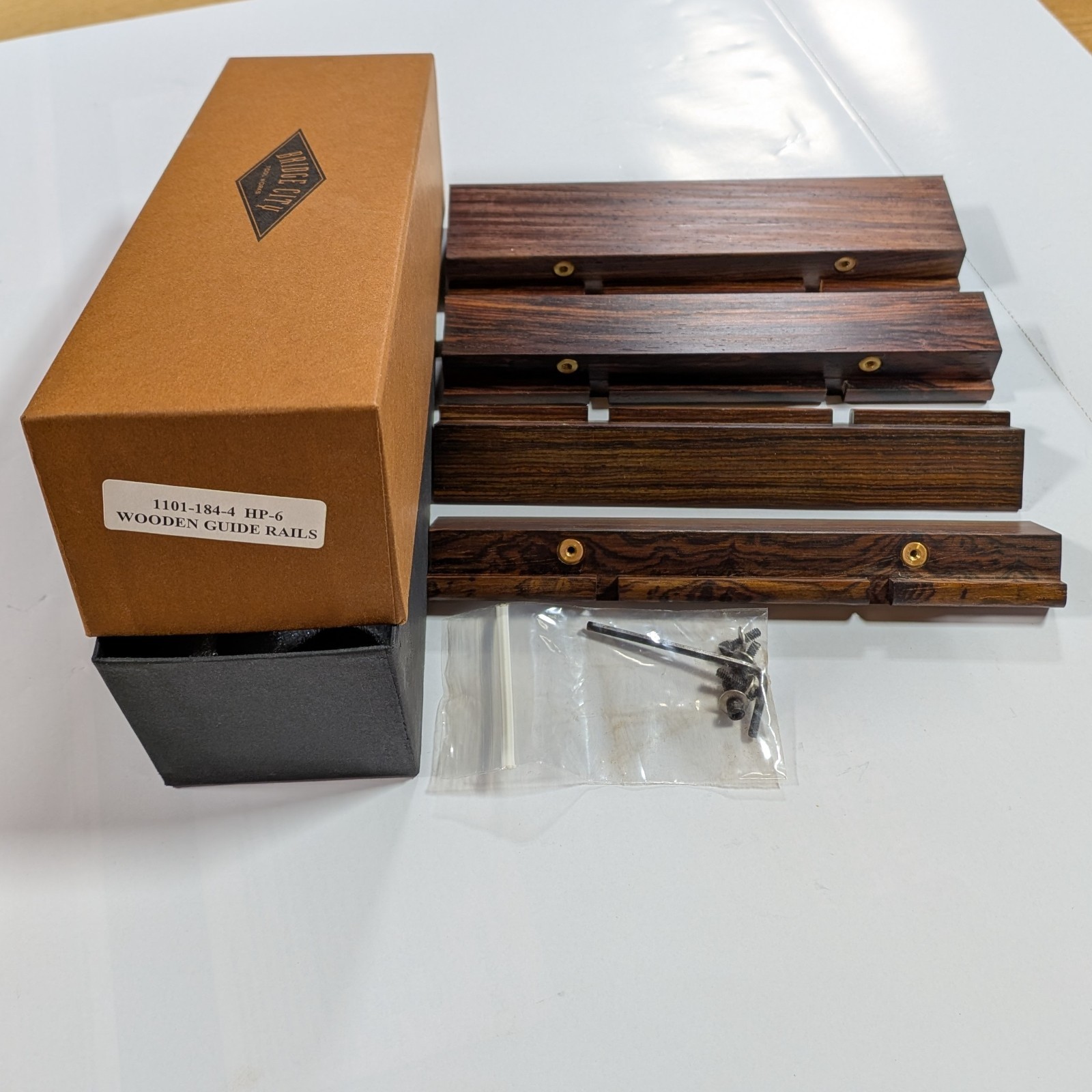 NOS Bridge City Tools HP-6 Plane Wooden Guide Rails, set of 4, Juara wood, Mint