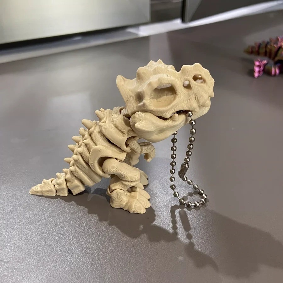 3D Printed T Rex Skeleton Model Articulated Dinosaur Fidget Toy Keychain