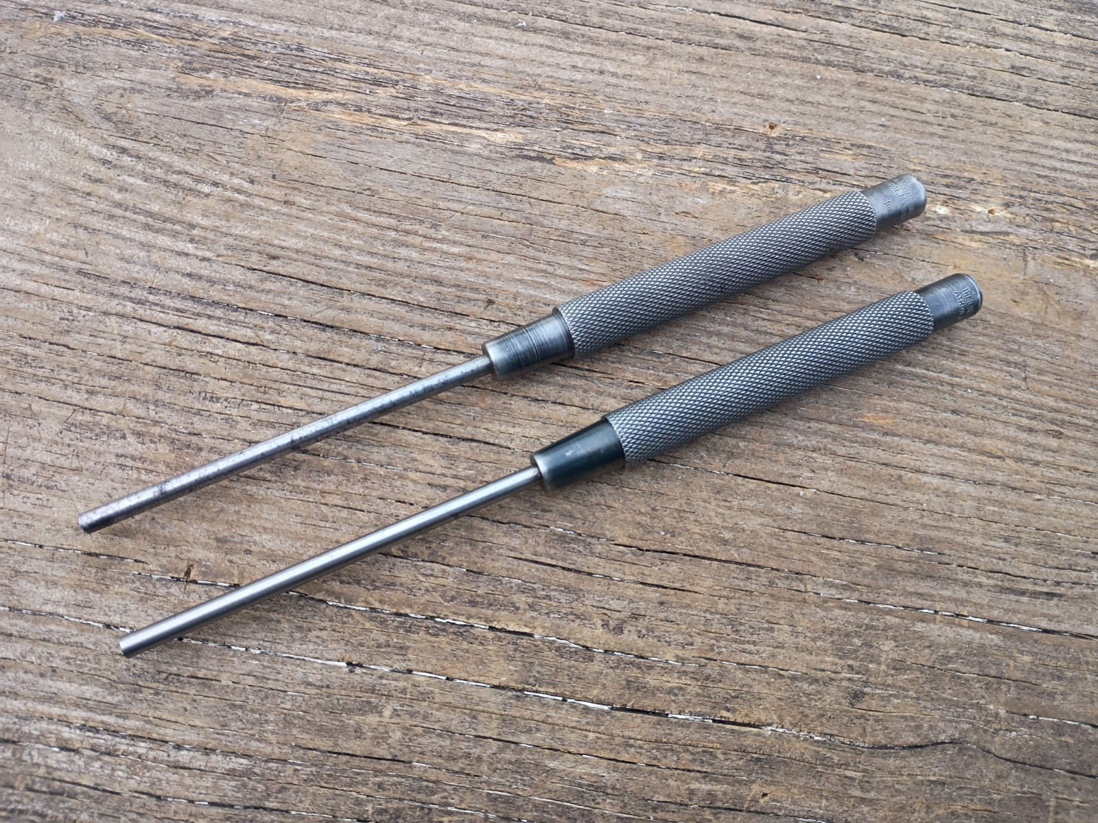 Lot Of 2 Vintage L.S. Starrett Co. Drive Pin Punches 3/16"