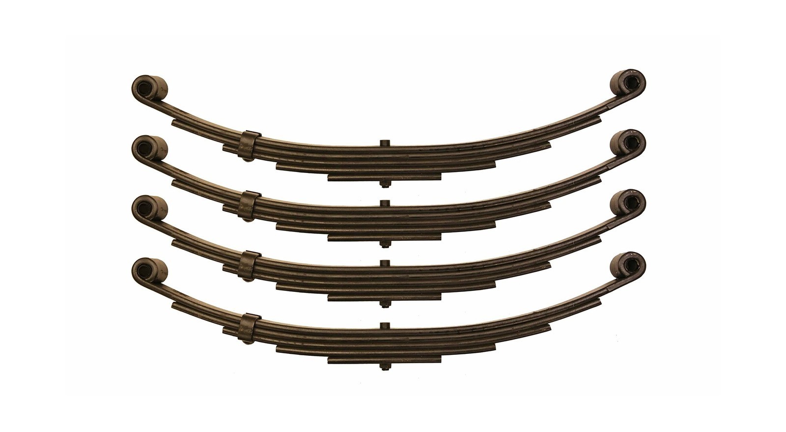 Set of 4 Leaf Springs 5 Leaf Double Eye - 3000lb Cap For 6000lb Axle - LIBRA