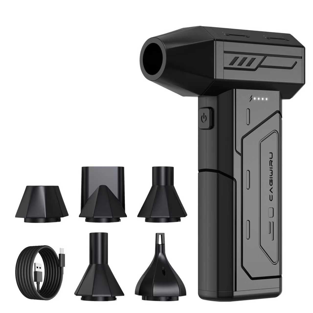 Compressed Air Duster,130000RPM Super Power Cordless Black