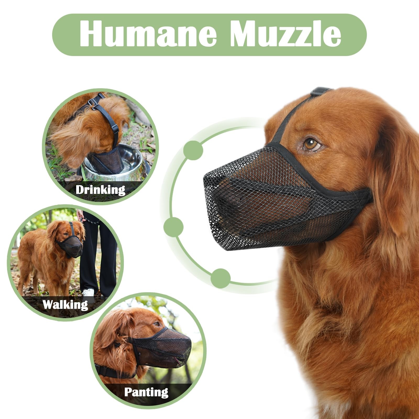 Soft Mesh Dog Muzzle Anti Bite Scavenging Breathable Adjustable Mouth Guard