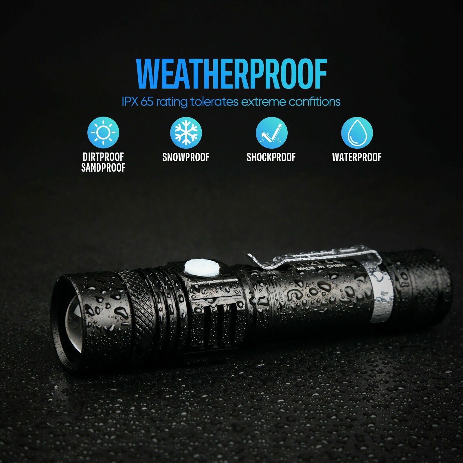 2PACK Rechargeable LED Flashlight Super Bright 30W Magentic Torch COB Work Light