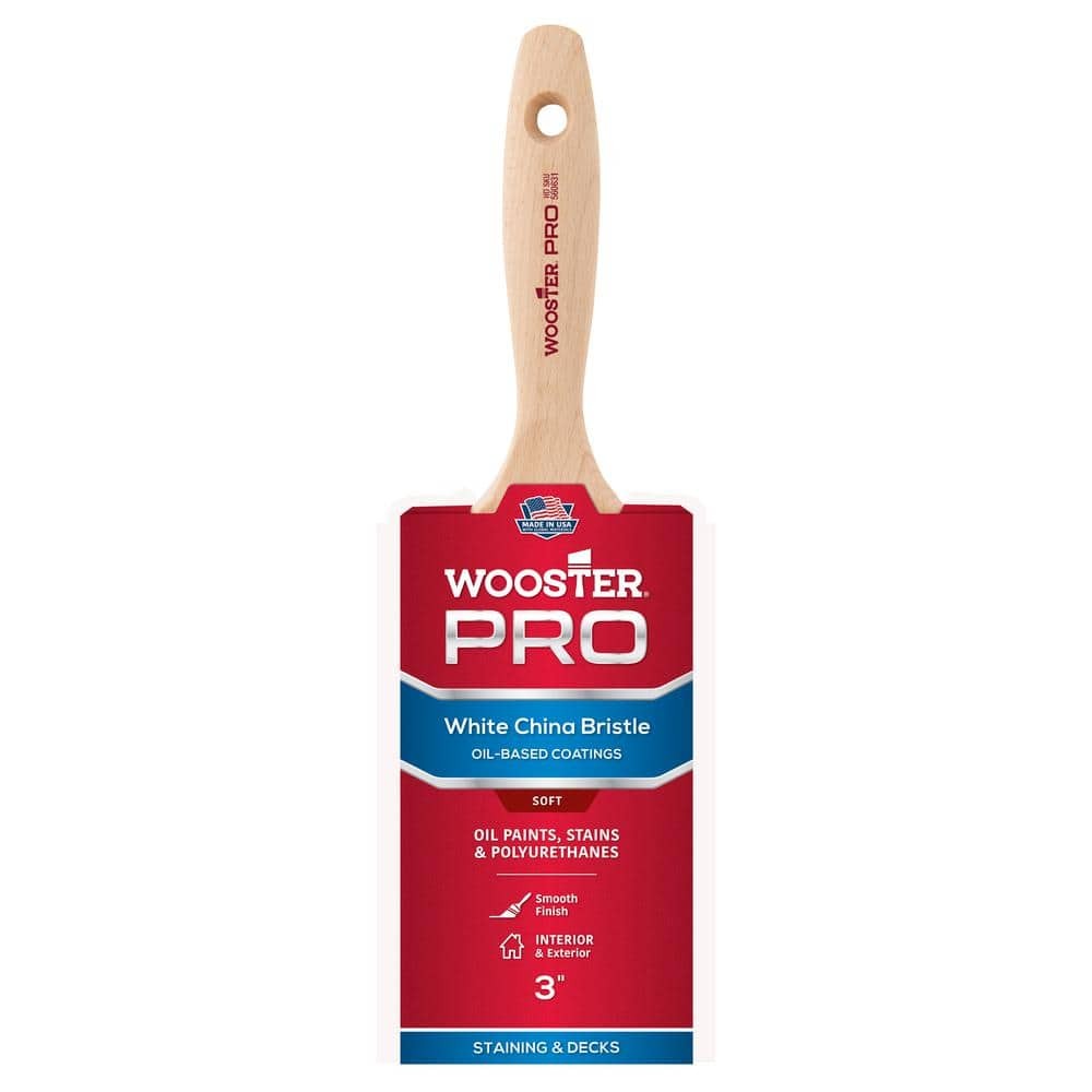 WOOSTER PRO WHITE CHINA BRISTLE FLAT BRUSH SOFT 3 IN.