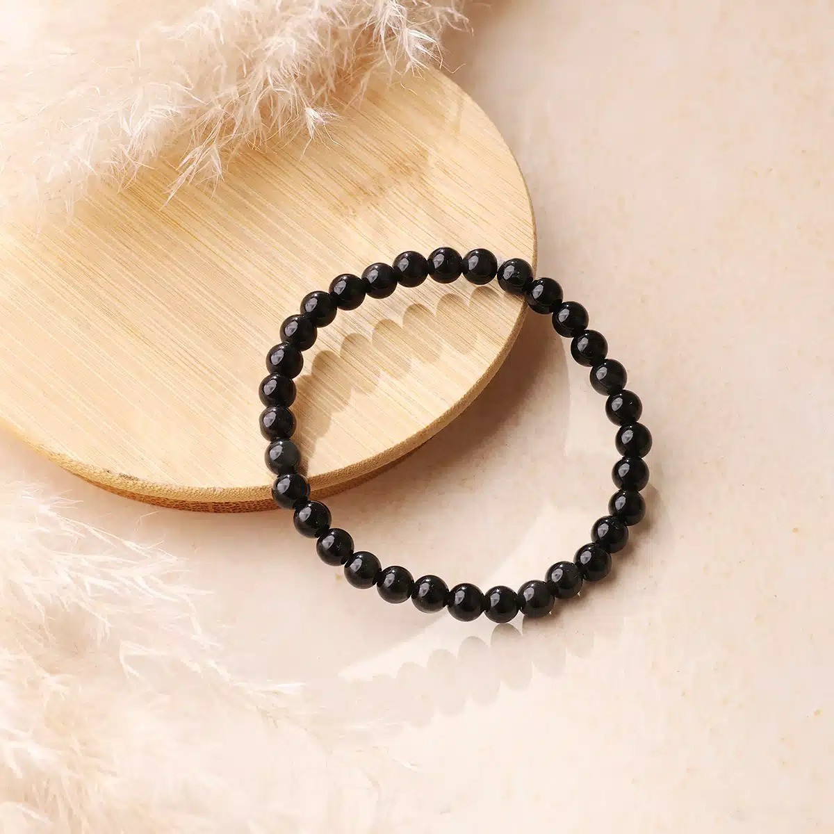 Natural Black Obsidian 6mm Beads Protection Gemstone Healing Reiki Bracelet