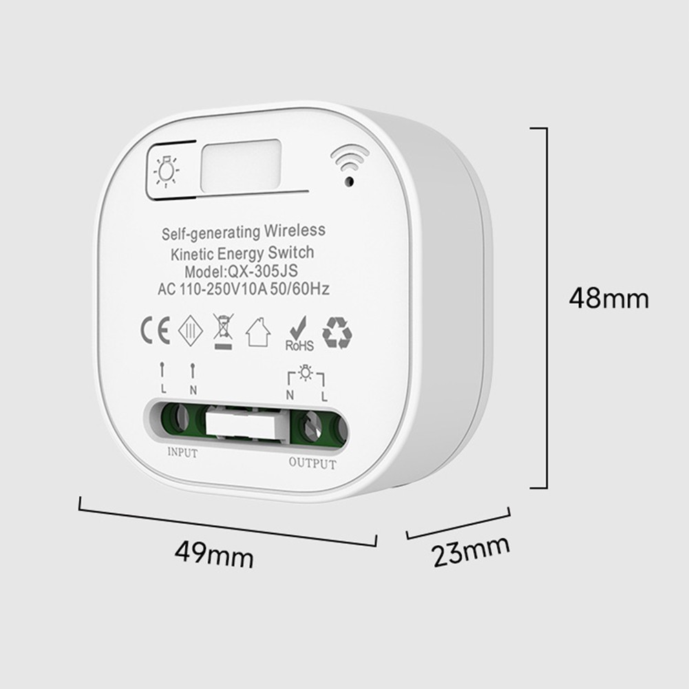 Wireless Light Switch,Battery-Wall Switch With Receiver,Self-Powered Switch