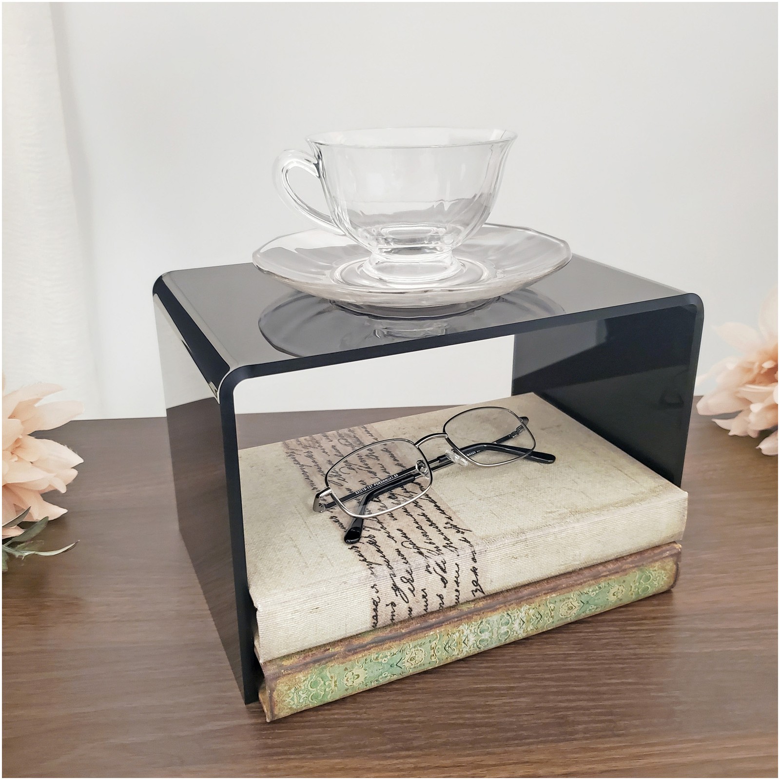 Plymor Black Acrylic Rectangular Display Riser, 6" H x 9" W x 6" D (1/4" thick)