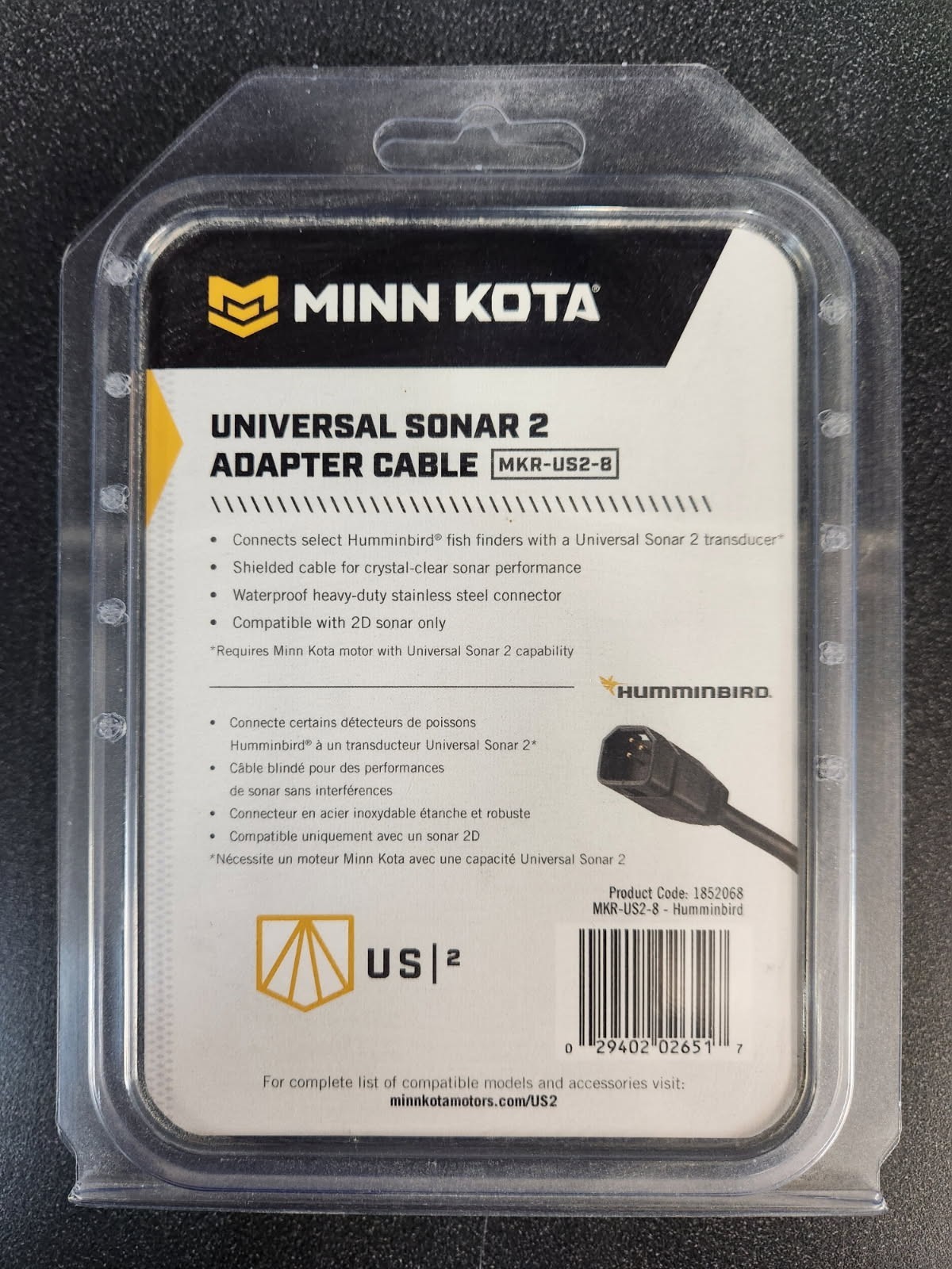 New OEM MinnKota US2 Adapter Cable / MKR-US2-8 - HB 7-Pin 1852068