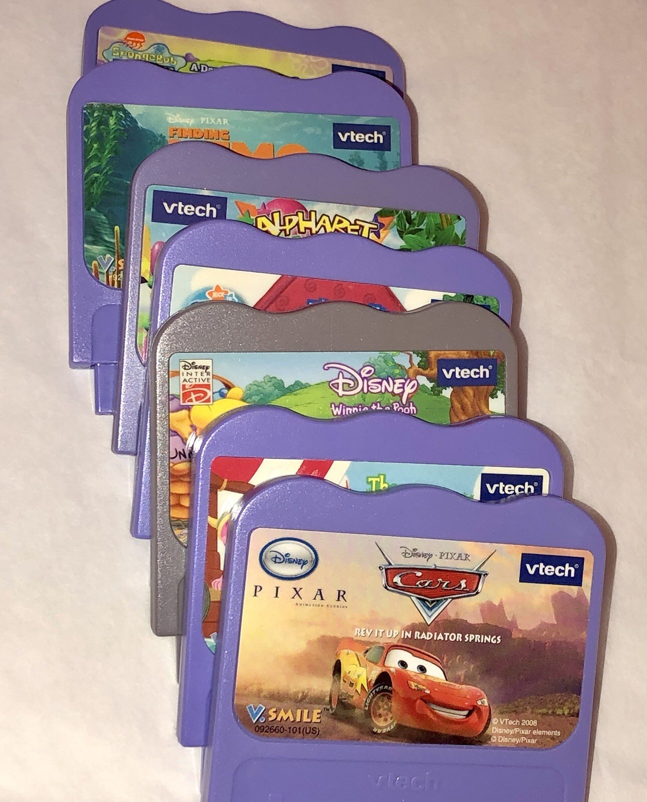Vtech VSmile Lot Games Cartridge Only Cars Nemo SpongeBob Blues Clues WTP Alpha