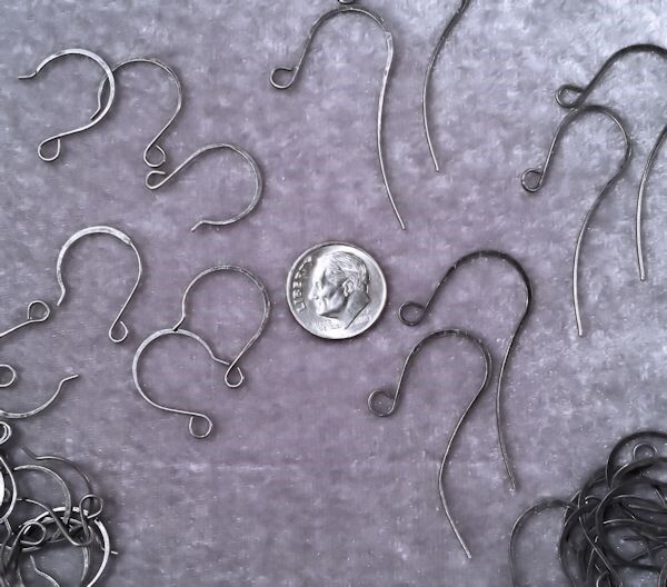 36 Pair Gunmetal Plated Flat Fishhook & French Hook Earwire Mix *