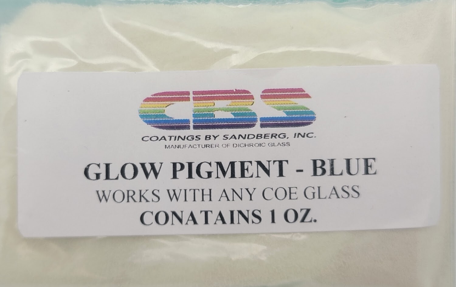 CBS Glow Powder Pigment BLUE works with any COE 90 96 One Ounce Package Fusing