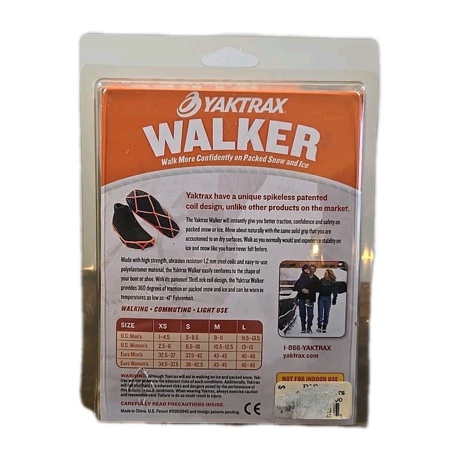 New Yaktrax Walker Light Duty Traction For Snow And Ice Size Medium