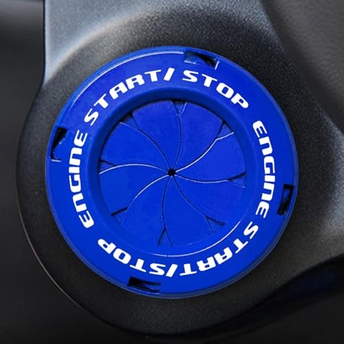 Rotary Push Start Button Cover, Car Accessories Engine Start A-Classic-Blue