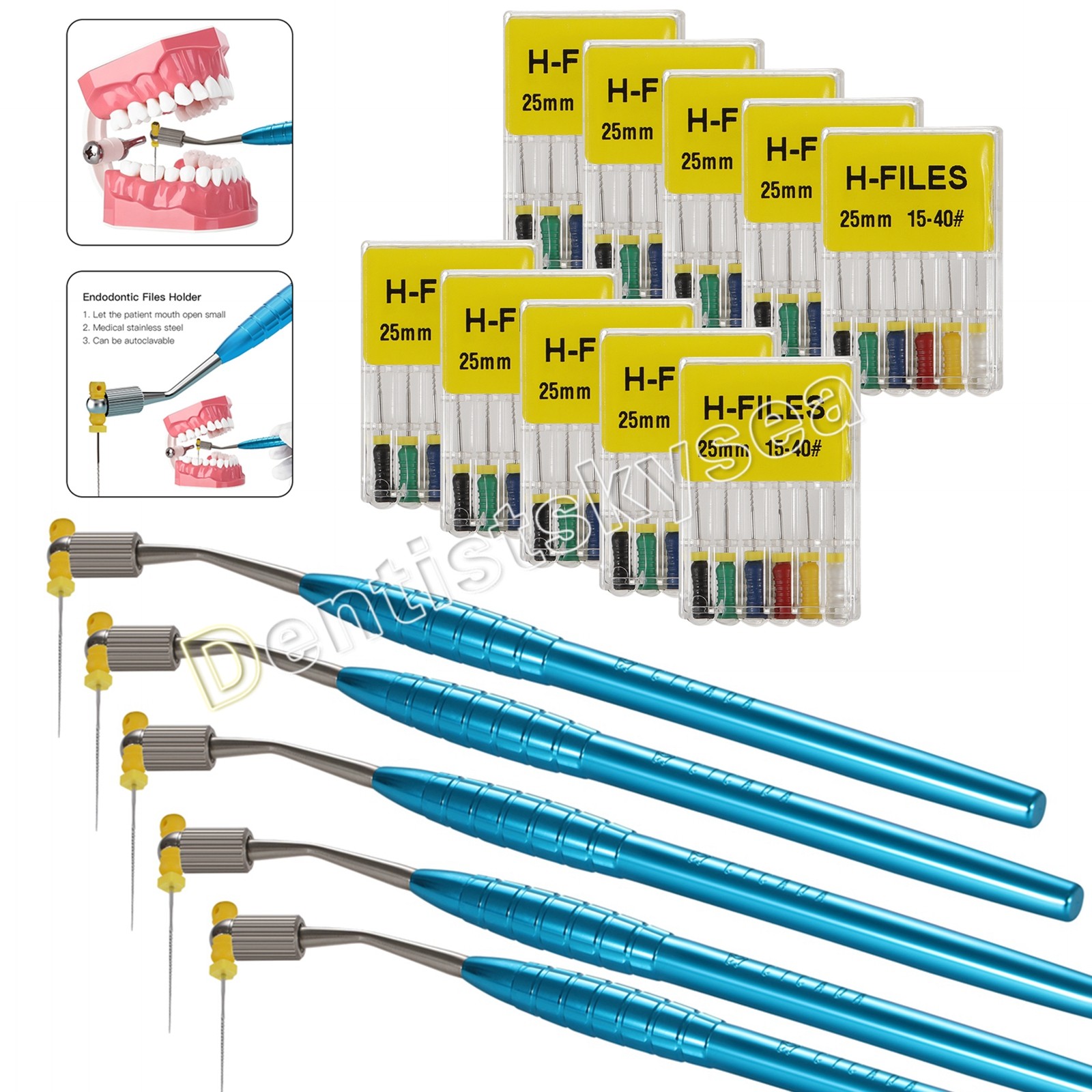 Dental Endodontic File Holder H-Files Handle Hand Use Root Canal Clip Teeth Endo
