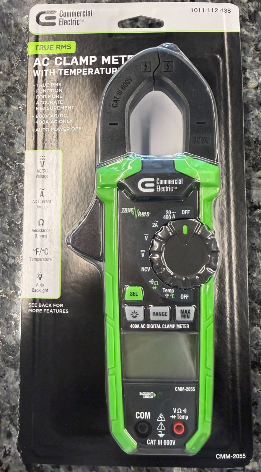 Commercial Electric CMM-2055 400 Amp AC True RMS Digital Clamp Meter- BRAND NEW!