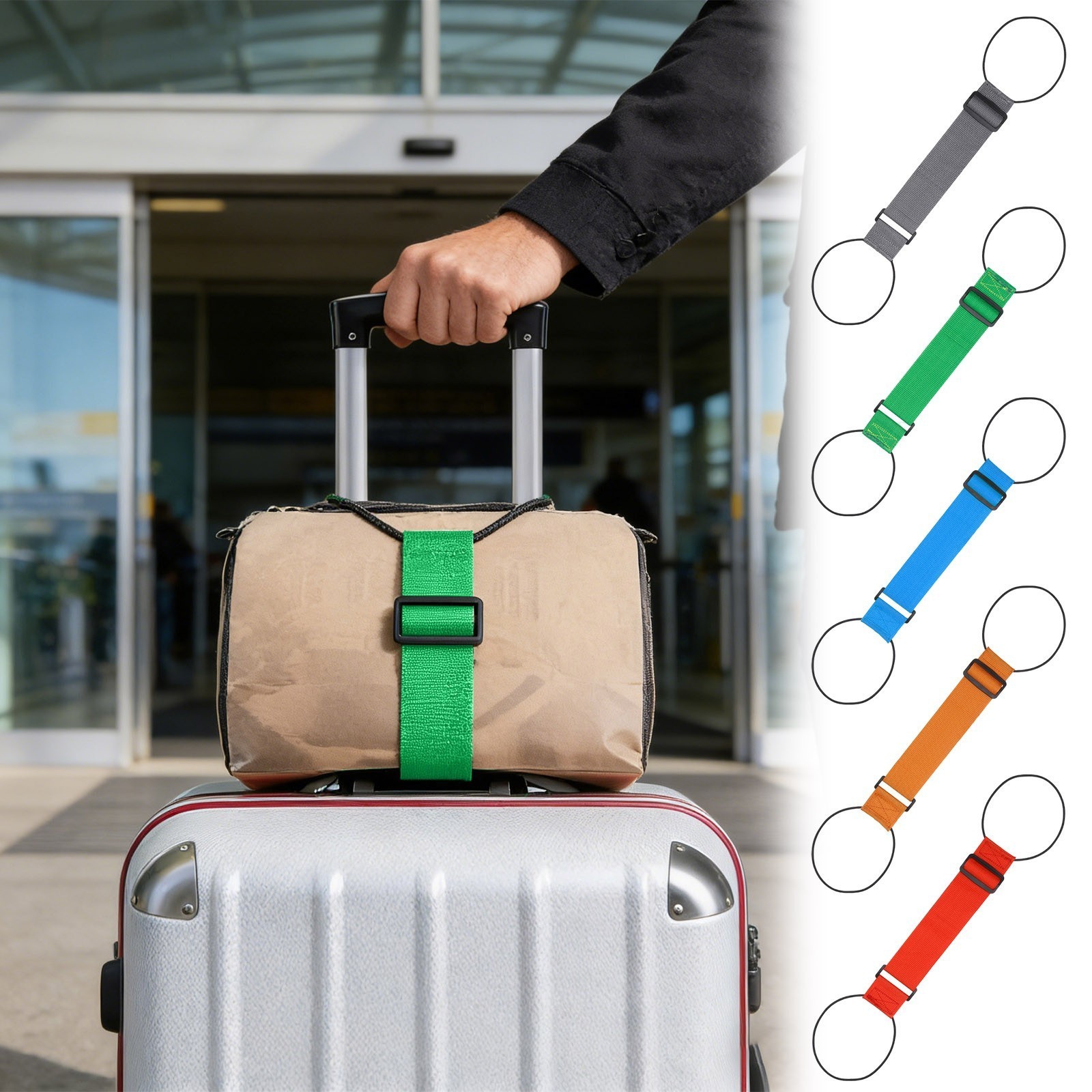 2 Packs Add a Bag Luggage Straps , Adjustable Bungee Elastic Belt to Connect New