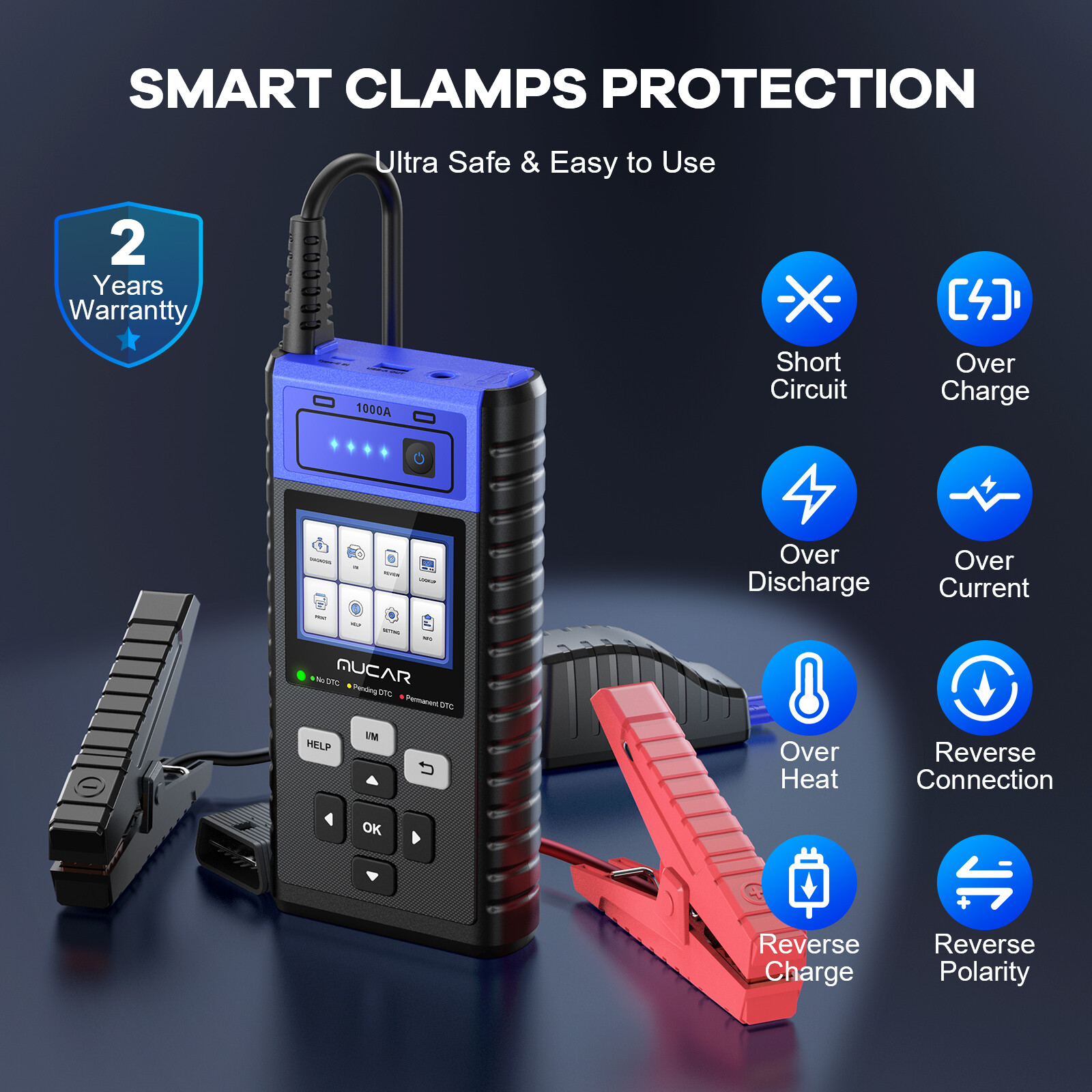 MUCAR JS501 OBD2 Code Reader Universal Car Jump Starter Booster Battery Charger