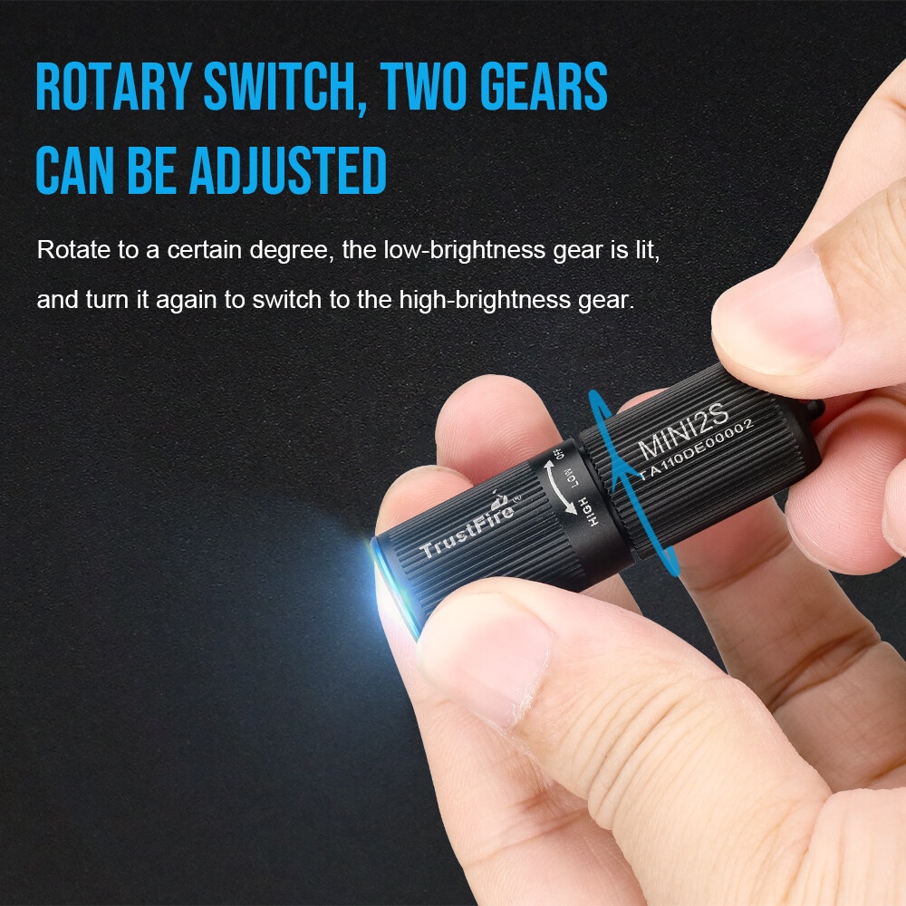 TrustFire Mini2s Keyring Mini Rechargeable LED Flashlight Torch Waterproof US