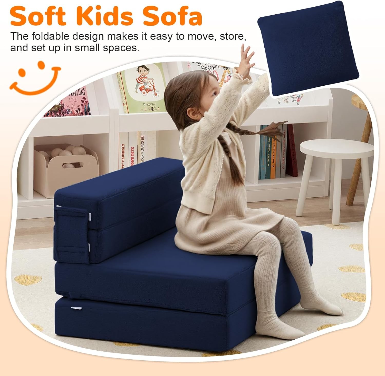 Foldable Futon Chair Bed Kids Toddler Sofa Mattress Convertible Foam Floor Couch