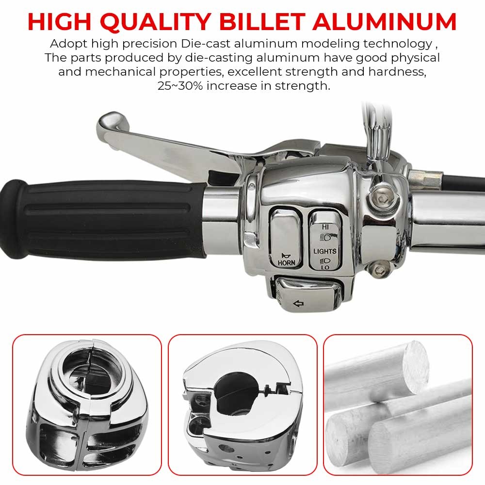 Chrome Hand Control Switch Housing Covers For Harley Sportster 1200 Softail Dyna