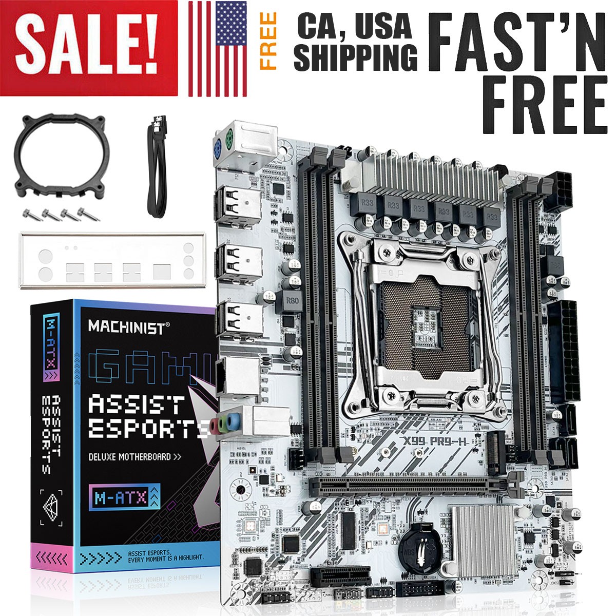 LGA 2011-3 X99 PR9 Gaming Motherboard For Intel XEON E5 V3 V4 4 DDR4 ECC REG RAM