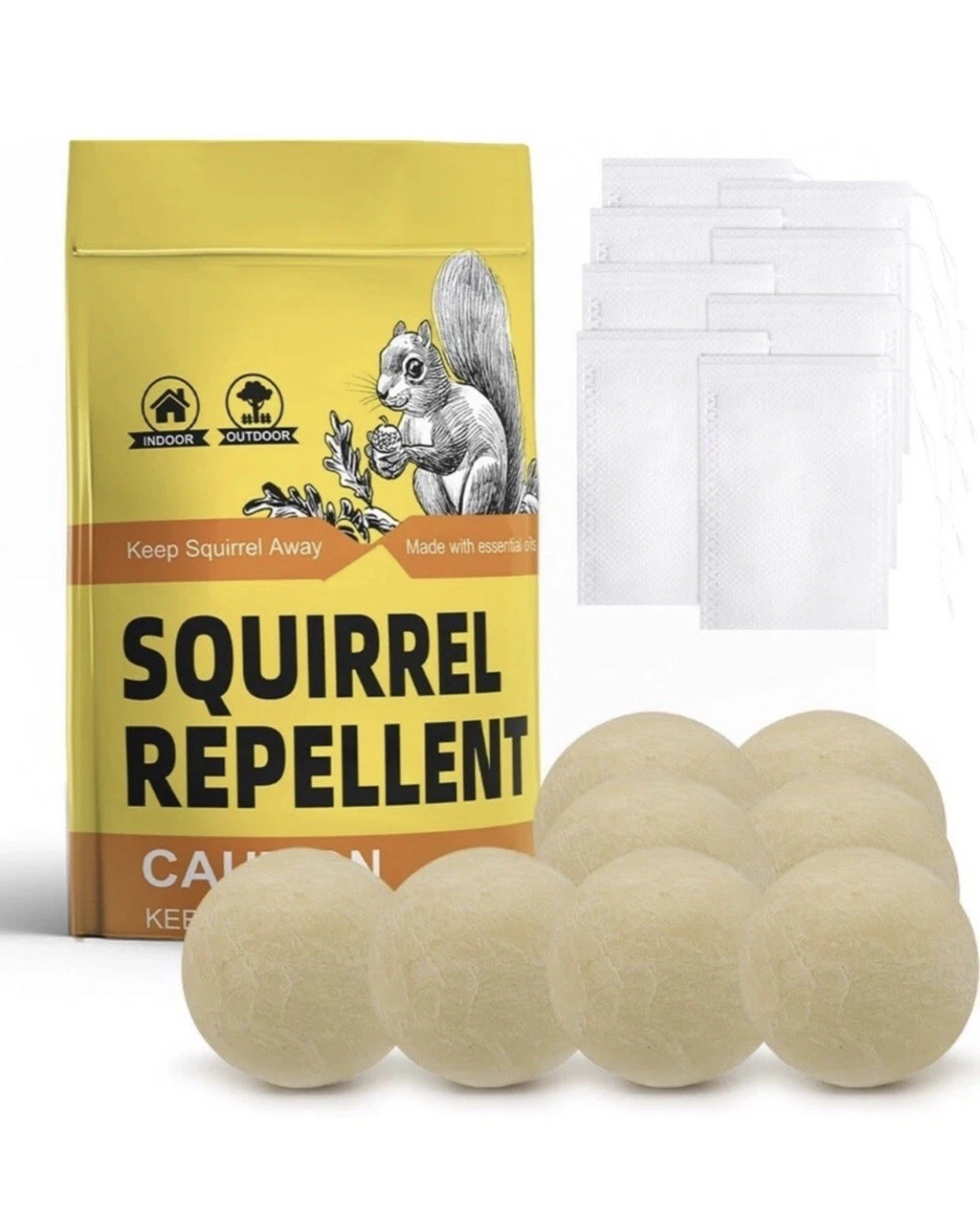 Squirrel Chipmunks Rodent Natural Deterrent Indoor/outdoor 8 Pack.