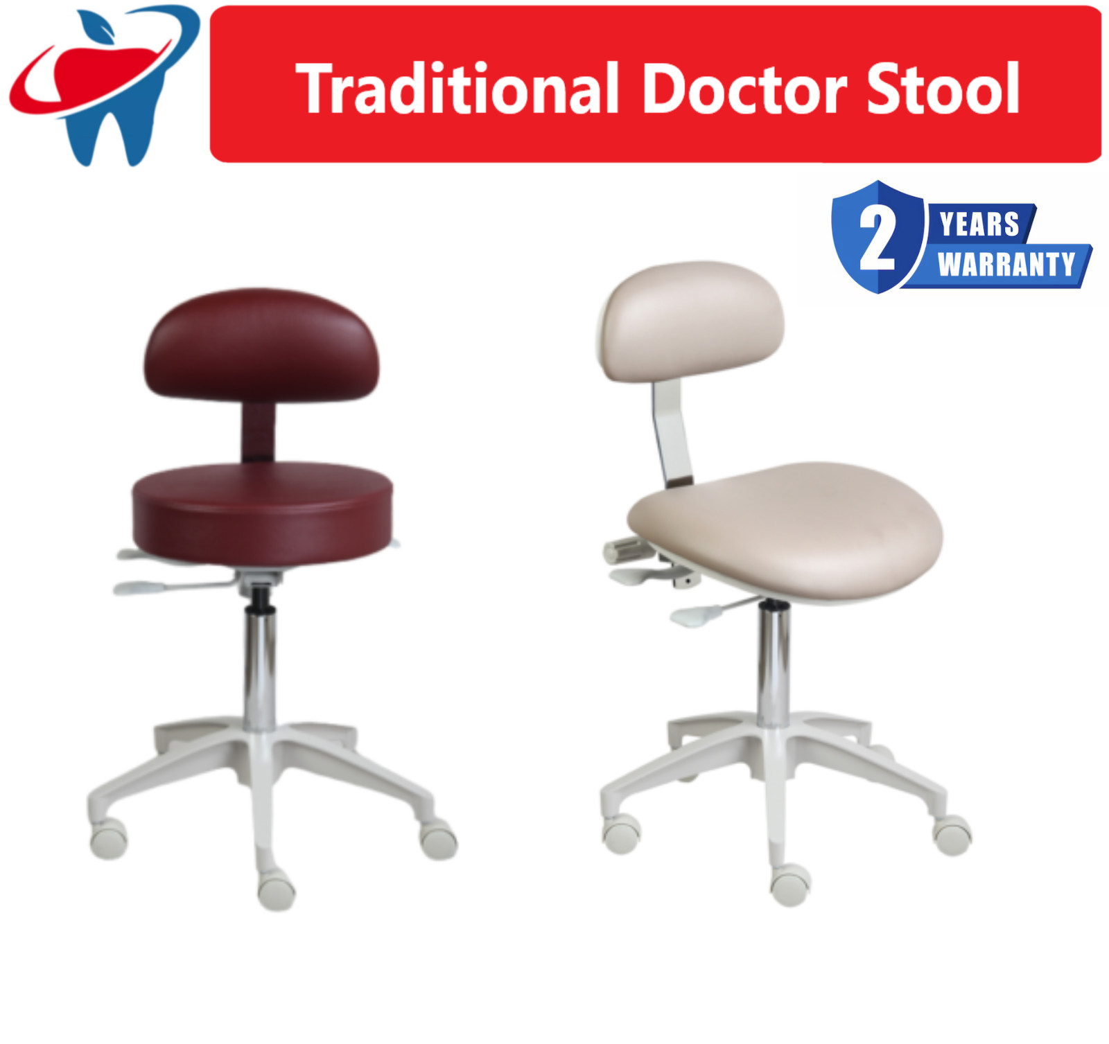 Professional Dental Rimostool Traditional Doctor Stool Wide Seat, 2 Year Warnty!