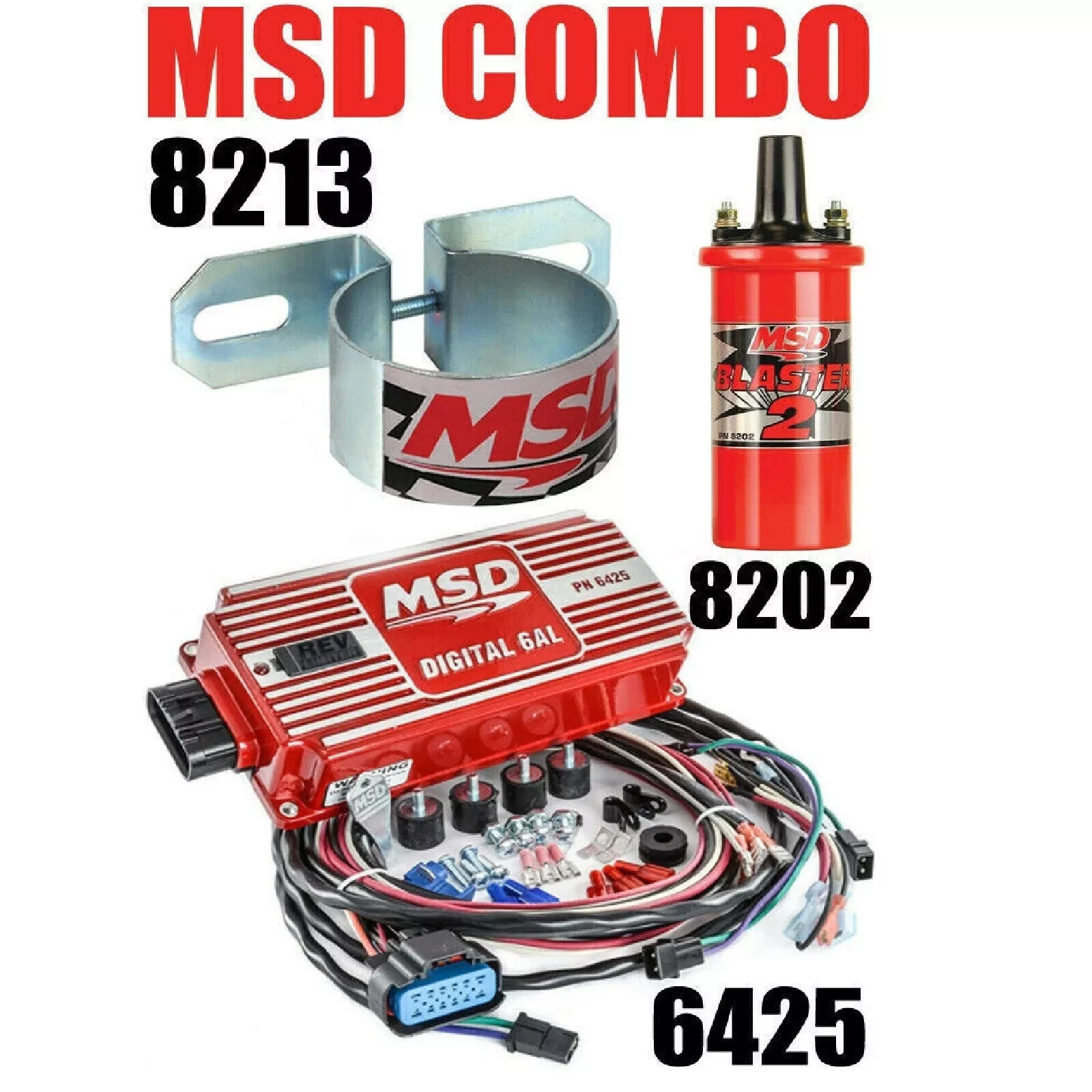 MSD 6AL Ignition Kit Digital Box 6425 Blaster 2 Coil 8202 Bracket 8213  462 SOLD