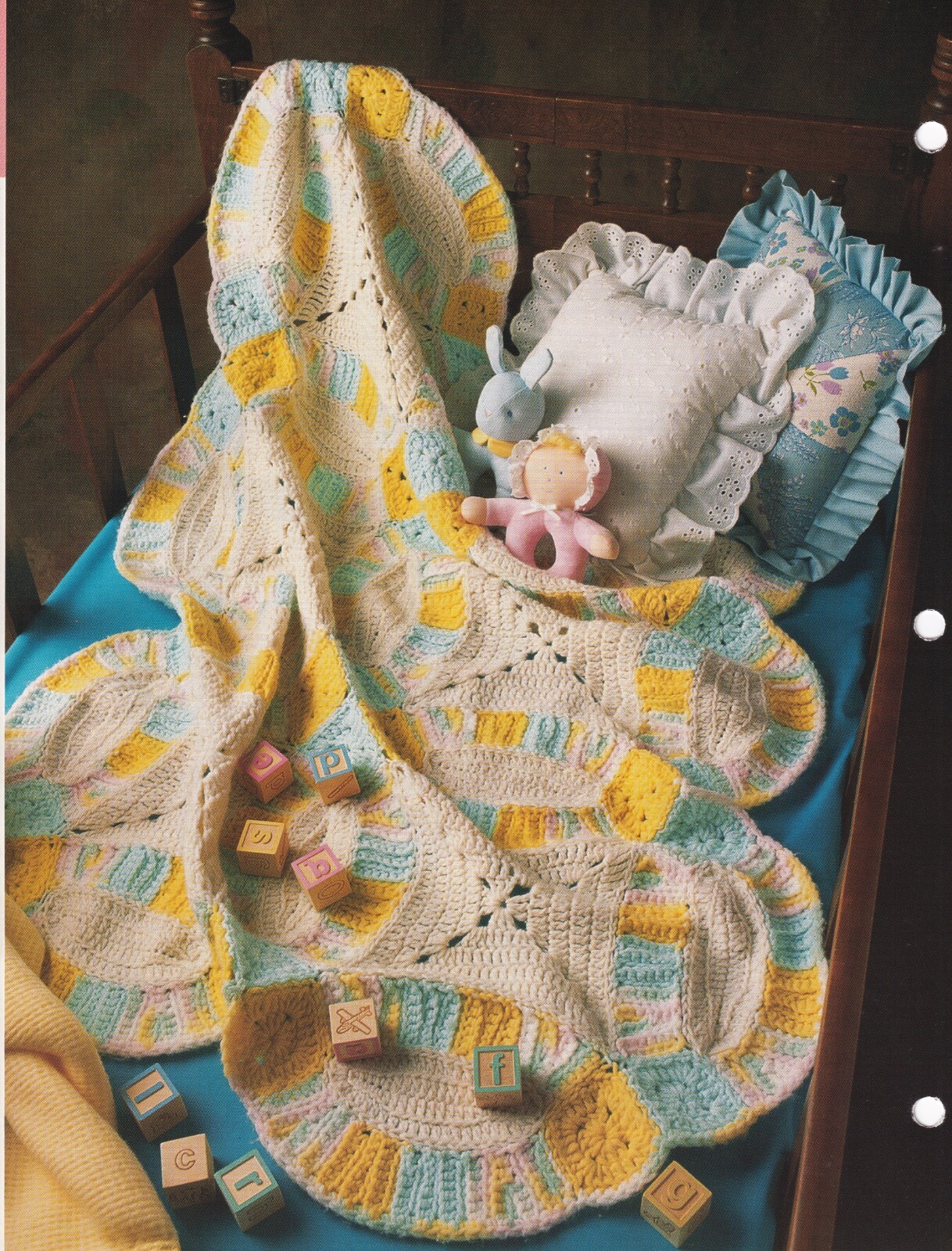 Annie's Crochet Afghan DOUBLE WEDDING RING Pattern Leaflet