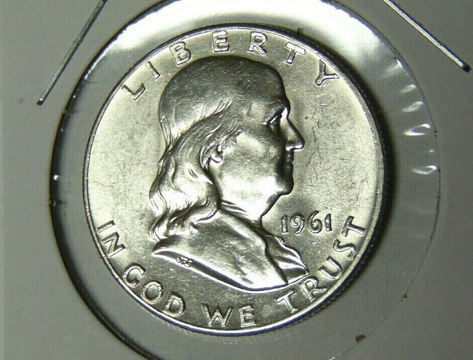 Choice AU 1961-D Franklin Silver Half Dollar About Uncirculated Denver (62921)