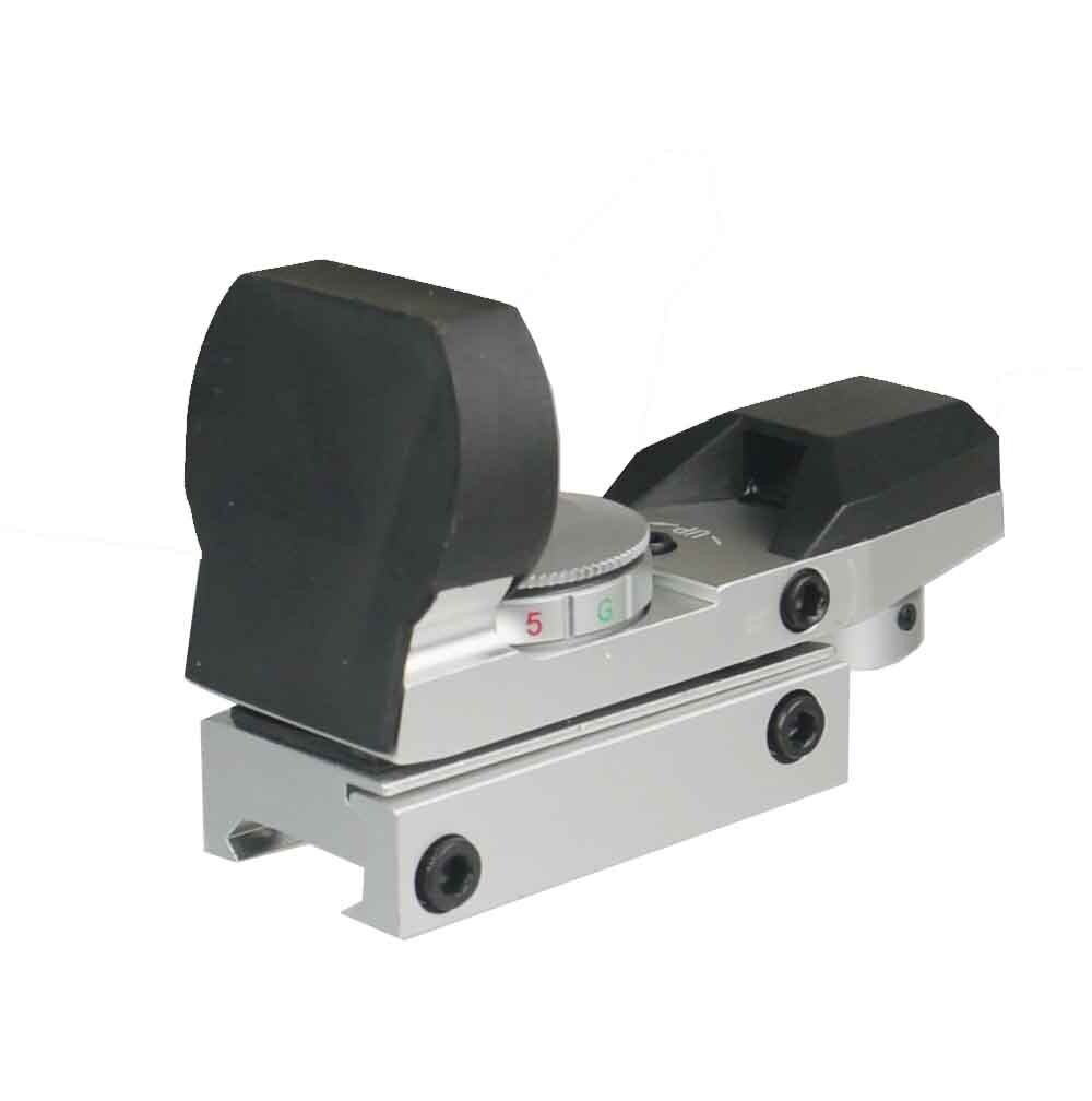New Reflex Red and Green Adjustable Dot Sight Anodized Silver Finish