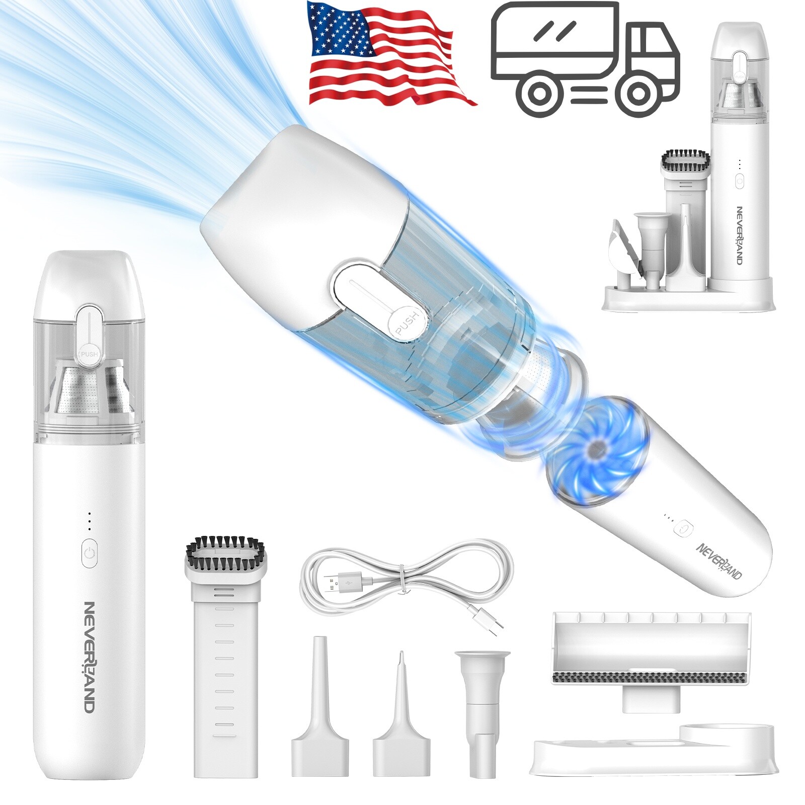 Nighteye Portable Cordless Handheld Vacuum Cleaners 80000RPM for Car Home Office