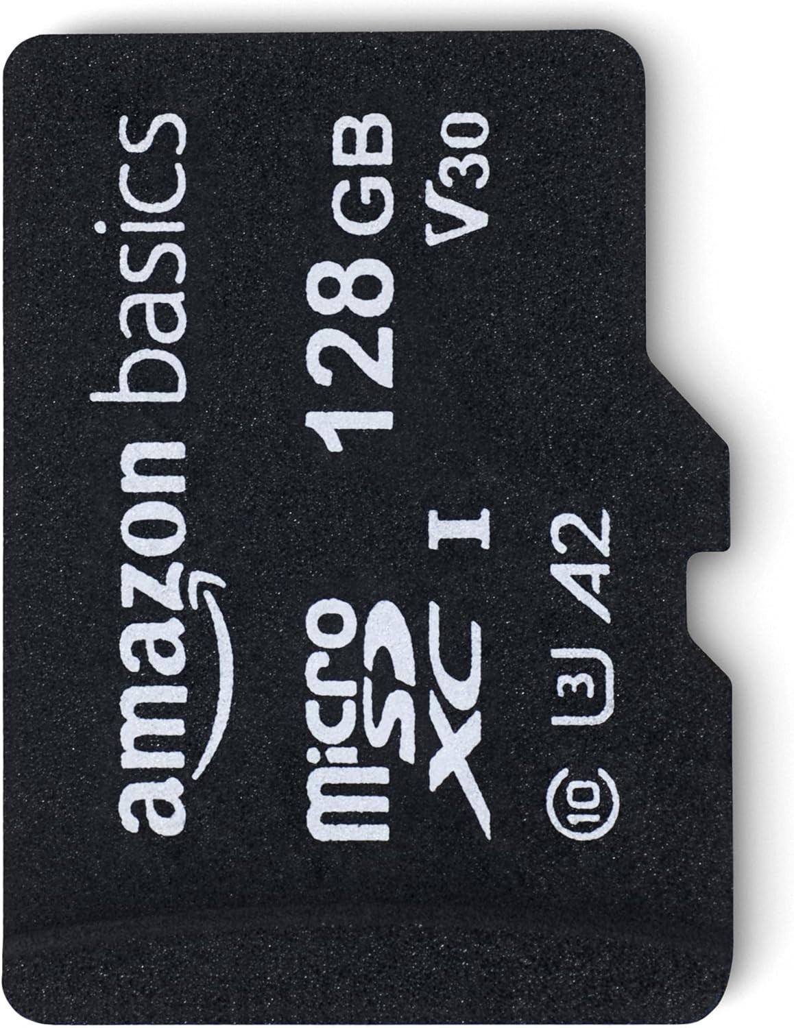 Amazon Basics microSDXC Memory Card 128GB 100MB/s Black with Full Size Adapter