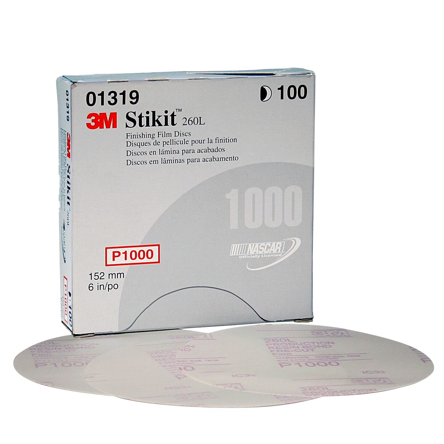 3M 01319 Stikit Finishing Film 6 in. P1000 Grit Sanding Disc (100/Box)
