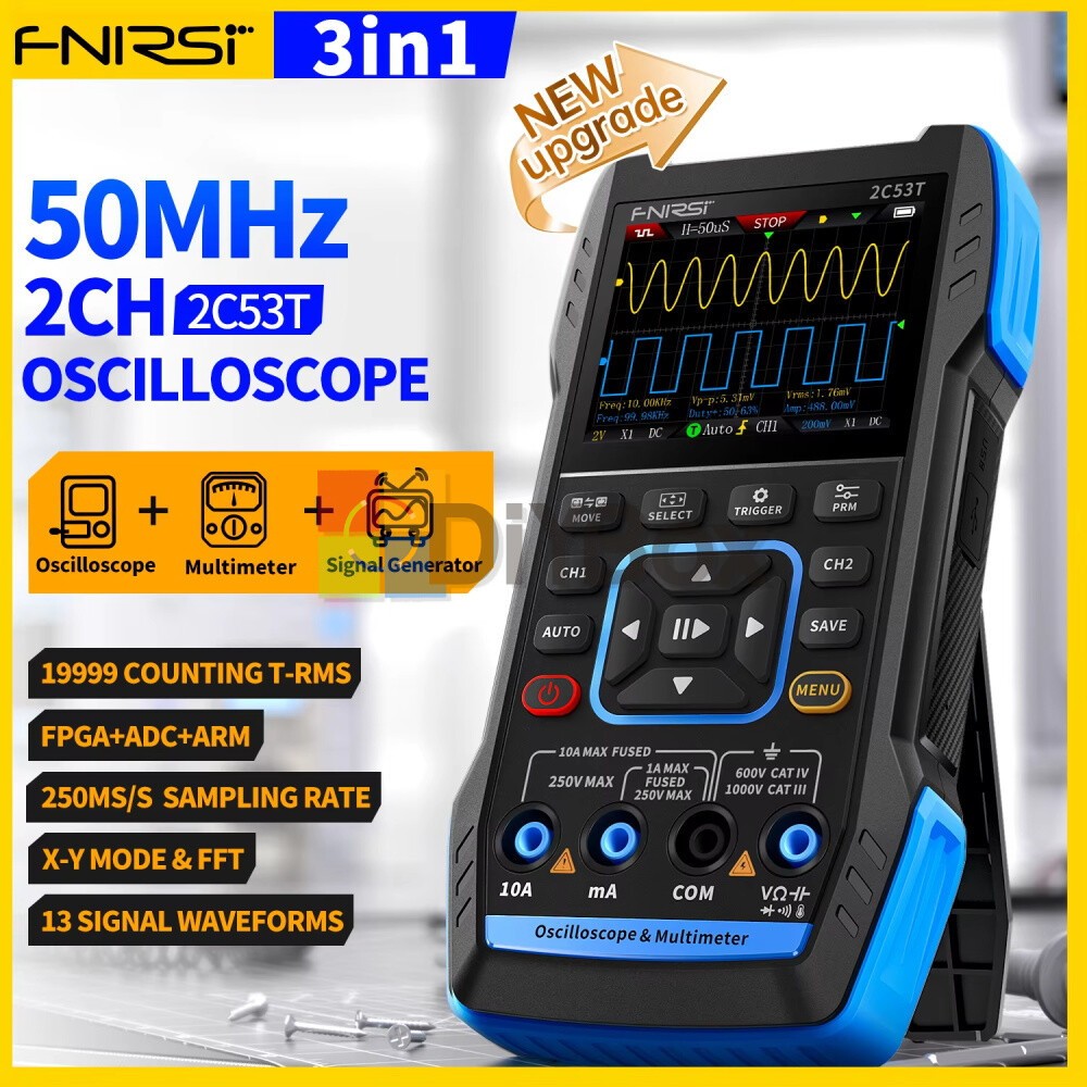 FNIRSI 2C23T / 2C53T Handheld Digital Oscilloscope Multimeter Signal Generator